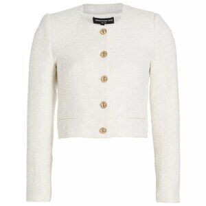 Generation Love Women's Yoonie Sequin Tweed Jacket Blazer White Size: S